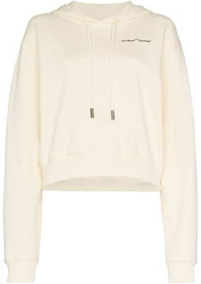 Off-White Cropped Embroidered Logo Hoodie Cream/Black Buy Off-White Cropped Embroidered Logo Hoodie Cream/Black