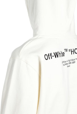 Off-White Cropped Embroidered Logo Hoodie Cream/Black Lookbook Off-White Cropped Embroidered Logo Hoodie Cream/Black