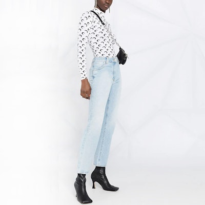 Off-White Cropped Flare Denim 'Light Blue' Shop Off-White Cropped Flare Denim 'Light Blue'
