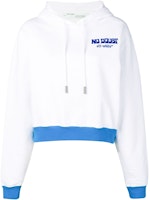 Off-White Cropped No Doubt Hoodie White/Blue Off-White Cropped No Doubt Hoodie White/Blue