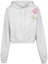Buy Off-White Cropped Rose Print Hoodie White/Multicolor