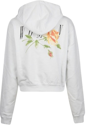 Off-White Cropped Rose Print Hoodie White/Multicolor Order Off-White Cropped Rose Print Hoodie White/Multicolor