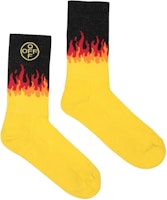 Off-White Crossed Flamed Socks Black/Yellow/Red Off-White Crossed Flamed Socks Black/Yellow/Red