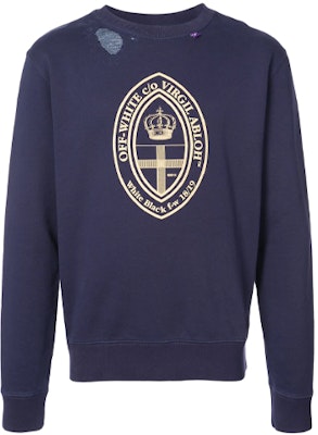 OFF-WHITE 冠皇冠印花深藍色常規版型圓領衫 OMBA025E181920083003 Order OFF-WHITE 冠皇冠印花深藍色常規版型圓領衫 OMBA025E181920083003