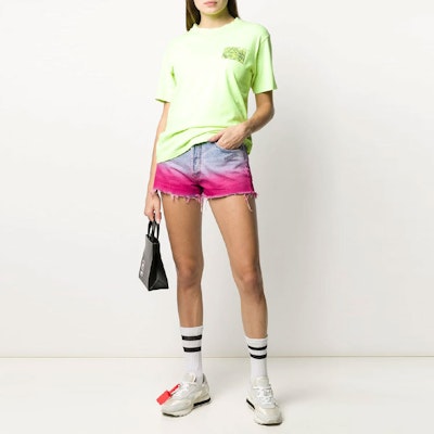 Off-White Degrade Denim Shorts Bleach/Fuchsia Order Off-White Degrade Denim Shorts Bleach/Fuchsia
