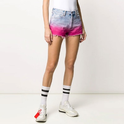 Off-White Degrade Denim Shorts Bleach/Fuchsia Lookbook Off-White Degrade Denim Shorts Bleach/Fuchsia