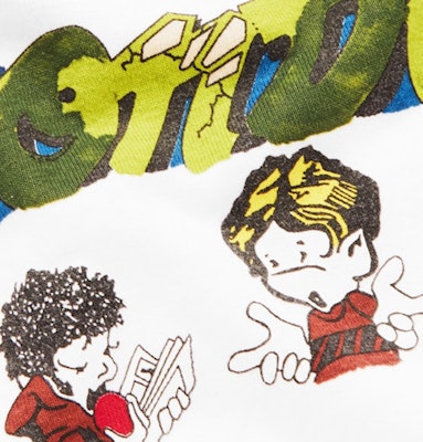 Off-White Kaos Lengan Panjang Cetak Iblis Putih/Multicolor Order Off-White Kaos Lengan Panjang Cetak Iblis Putih/Multicolor