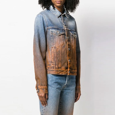 Off-White Denim Degrade Jacket 'Blue' Shop Off-White Denim Degrade Jacket 'Blue'