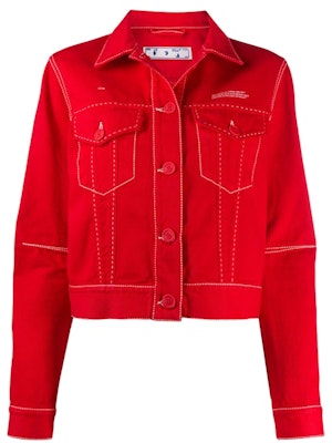 Off-White Denim Jacket Red Buy Off-White Denim Jacket Red
