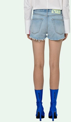Off-White Denim Shorts 'Light Blue' Shop Off-White Denim Shorts 'Light Blue'