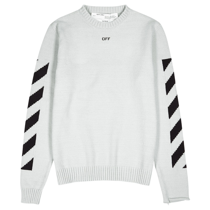 Off-White Diag Arrows Knit Sweater Light Grey/Black