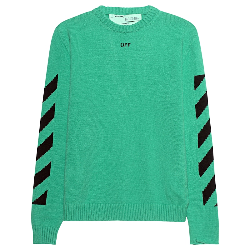 Off-White Diag Arrows Knit Sweater Mint Green/Black