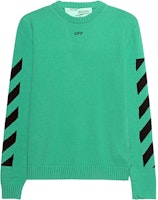 Off-White Diag Arrows Knit Sweater Mint Green/Black Off-White Diag Arrows Knit Sweater Mint Green/Black