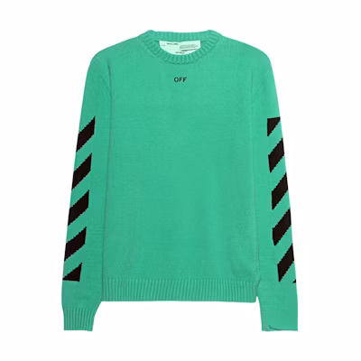 Off-White Diag Arrows Knit Sweater Mint Green/Black