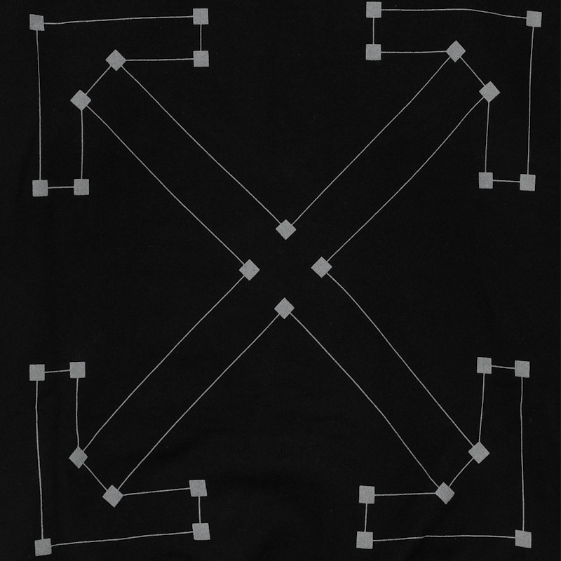 Lookbook オフホワイト Diag バックボーン パーカー 黒/銀
