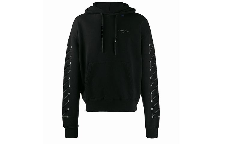 OFF-WHITE Diag Backbone Printed Hoodie Black for Men OMBB037E19E300011091 圖 3