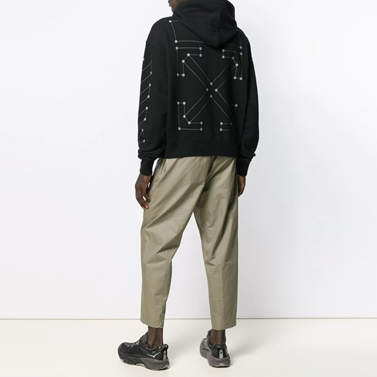 OFF-WHITE Diag Backbone Printed Hoodie Black for Men OMBB037E19E300011091 圖 6