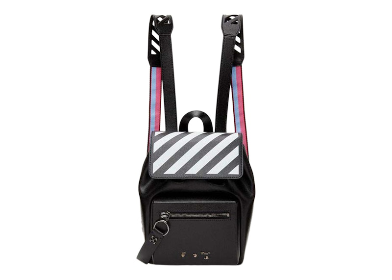 OFF-WHITE Diag Backpack Black/White with Red/Blue Strap