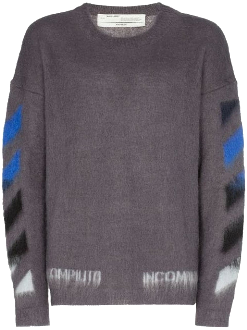 Off-White Diag Brushed Sweater Melange Grey/Multicolor