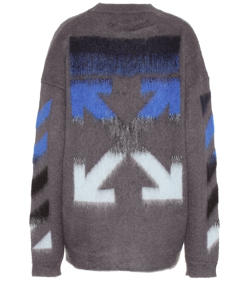 Order Off-White Diag Brushed Sweater Kelabu Melange/Multicolor