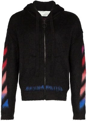 Off-White Diag Brushed Zipped Hoodie Black/Multicolor Buy Off-White Diag Brushed Zipped Hoodie Black/Multicolor