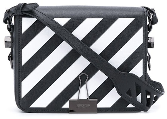 OFF-WHITE Diag FW20 Binder Clip Bag Mini Black/White Order OFF-WHITE Diag FW20 Binder Clip Bag Mini Black/White