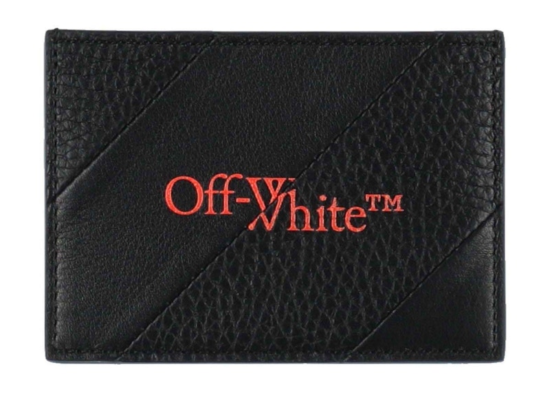 OFF-WHITE Diag Intarsia Card Case Black/Orange