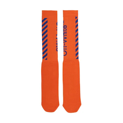 Off-White Diag Logo Intarsia Stretch Socks Orange/Blue