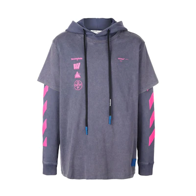 Off-White Diag Mariana Hooded T-Shirt Blue/Multicolor
