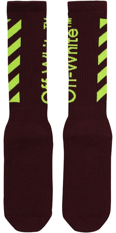 off-white-diag-mid-socks-bordeaux-fluo-yellow