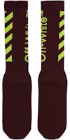 Off-White Diag Mid Socks Bordeaux/Fluo Yellow Off-White Diag Mid Socks Bordeaux/Fluo Yellow
