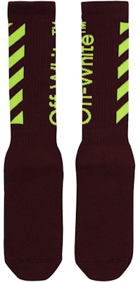 Off-White Diag Mid Socks Bordeaux/Fluo Yellow Buy Off-White Diag Mid Socks Bordeaux/Fluo Yellow