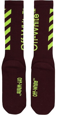 Off-White Diag Mid Socks Bordeaux/Fluo Yellow Order Off-White Diag Mid Socks Bordeaux/Fluo Yellow