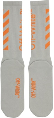 Off-White Diag Mid Socks Light Grey/Orange Order Off-White Diag Mid Socks Light Grey/Orange