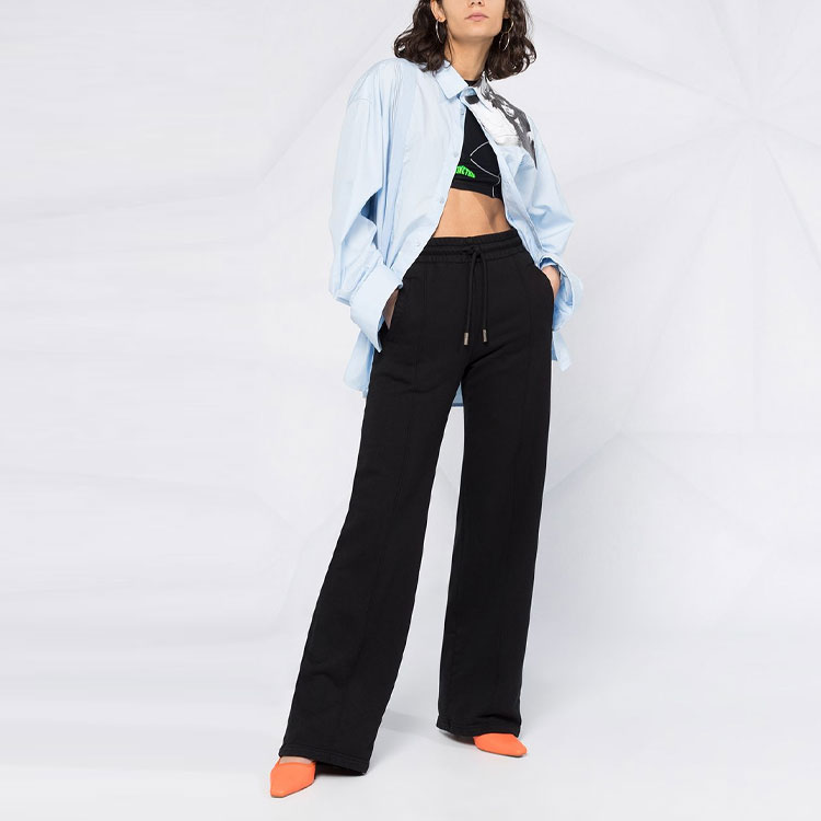 Order Off-White 斜纹黑色运动裤 '黑色' OWCH005R20F301291010