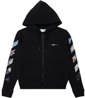 Off-White Diag Print Zip Up Hoodie Black/Multicolor Off-White Diag Print Zip Up Hoodie Black/Multicolor