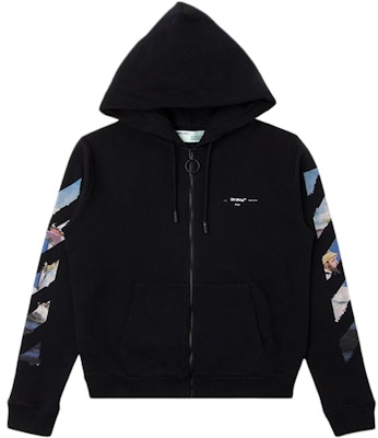 Off-White Diag Print Zip Up Hoodie Black/Multicolor Buy Off-White Diag Print Zip Up Hoodie Black/Multicolor