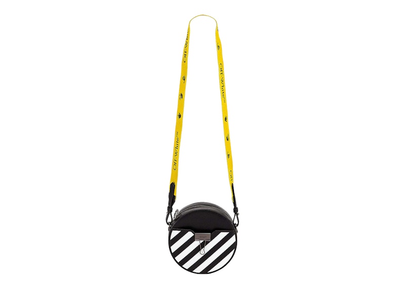 OFF-WHITE Diag Round Bag Black/White with Yellow Strap 圖 3