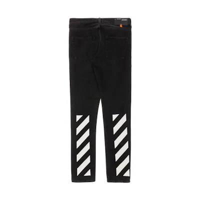 Off-White Diag Slim Fit Denim Jeans Jeans Black/White