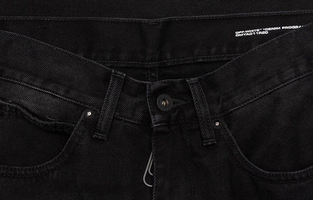 Off-White Diag Slim Fit Denim Jeans Jeans Black/White Sizing Off-White Diag Slim Fit Denim Jeans Jeans Black/White
