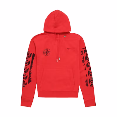 Off-White Diag Stencil Hoodie Red/Black