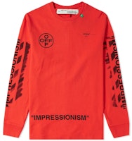 Off-White Diag Stencil L/S Tee Red/Black Off-White Diag Stencil L/S Tee Red/Black