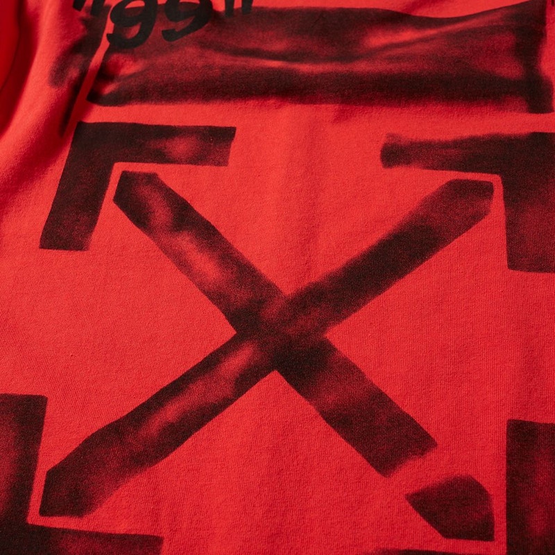 Order Off-White 标志印花长袖T恤 红/黑