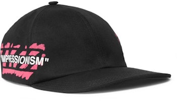 Off-White Diag Stencil Print Baseball Hat Black/Pink Off-White Diag Stencil Print Baseball Hat Black/Pink