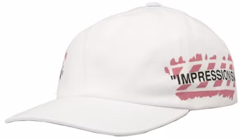 Off-White Diag Stencil Print Baseball Hat White/Pink Off-White Diag Stencil Print Baseball Hat White/Pink