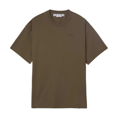 OFF-WHITE Diag Tab Solid Crewneck T-Shirt Olive Green OMAA038S22JER0025656