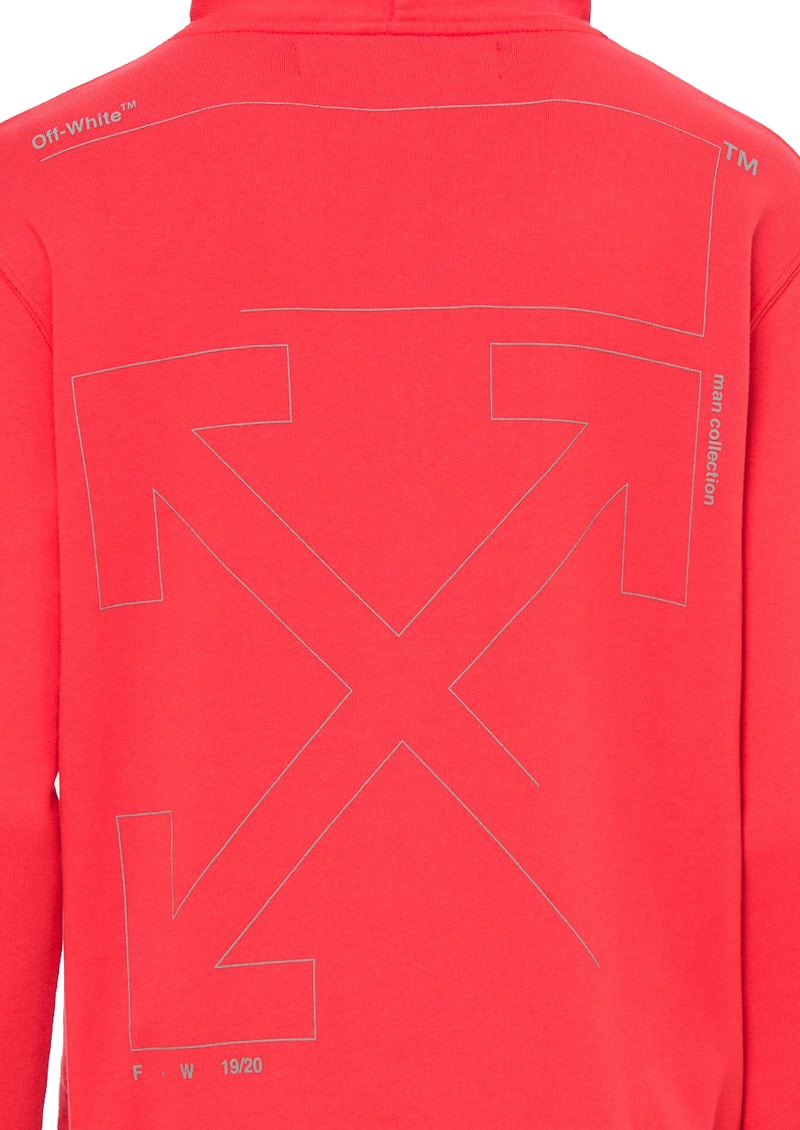 Off-White Diag Unfinished Hoodie Red/Silver 圖 2