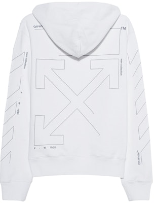 Off-White Diag Unfinished Hoodie White/Silver Order Off-White Diag Unfinished Hoodie White/Silver