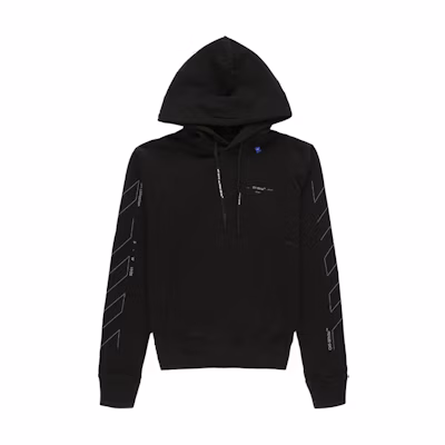 OFF-WHITE Diag Unfinished Slim Hoodie Black