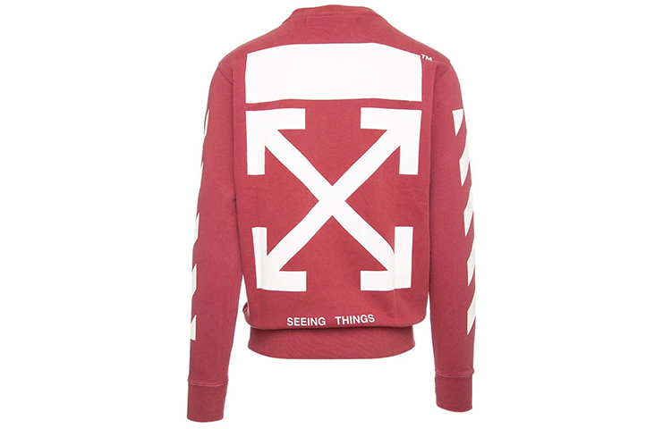 Off-White Diagonal Arrows Red Pullover Sweatshirt Long Sleeve OMBA003F170030282401
